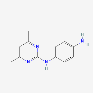 molecular formula C12H14N4 B1331324 2-[N-(4-氨基苯基)氨基]-4,6-二甲基嘧啶 CAS No. 81261-93-0