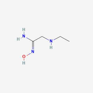 molecular formula C4H11N3O B13313241 2-(ethylamino)-N'-hydroxyethanimidamide 