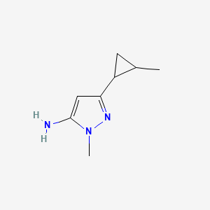 molecular formula C8H13N3 B13313264 1-Methyl-3-(2-methylcyclopropyl)-1H-pyrazol-5-amine 