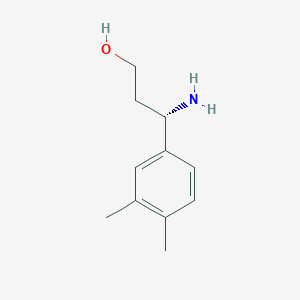 molecular formula C11H17NO B13313271 (3S)-3-amino-3-(3,4-dimethylphenyl)propan-1-ol 