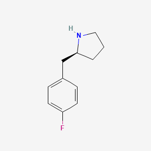 molecular formula C11H14FN B13313273 (2S)-2-[(4-fluorophenyl)methyl]pyrrolidine 