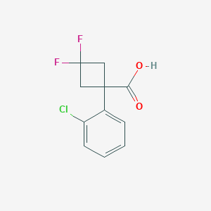 molecular formula C11H9ClF2O2 B13313295 1-(2-Chlorophenyl)-3,3-difluorocyclobutane-1-carboxylic acid 