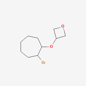 molecular formula C10H17BrO2 B13313296 3-[(2-Bromocycloheptyl)oxy]oxetane 