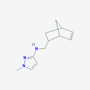 molecular formula C12H17N3 B13313335 N-{bicyclo[2.2.1]hept-5-en-2-ylmethyl}-1-methyl-1H-pyrazol-3-amine 