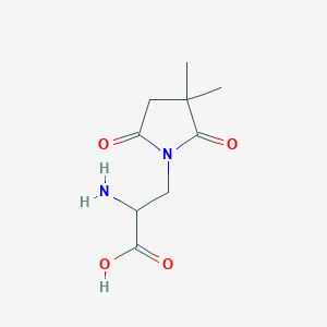 molecular formula C9H14N2O4 B13313339 2-Amino-3-(3,3-dimethyl-2,5-dioxopyrrolidin-1-yl)propanoic acid 