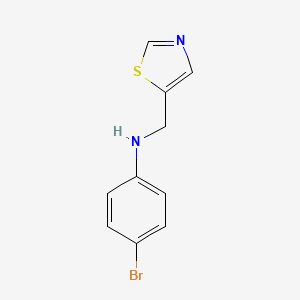 molecular formula C10H9BrN2S B13313393 4-bromo-N-(1,3-thiazol-5-ylmethyl)aniline 