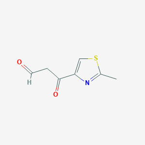 molecular formula C7H7NO2S B13313404 3-(2-Methyl-1,3-thiazol-4-yl)-3-oxopropanal 