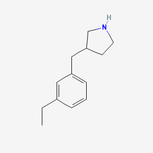 molecular formula C13H19N B13313408 3-[(3-Ethylphenyl)methyl]pyrrolidine 