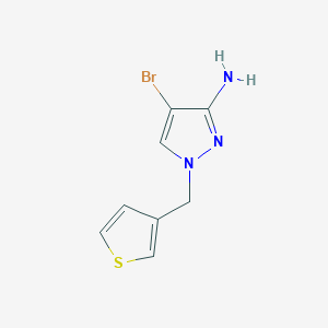 molecular formula C8H8BrN3S B13313435 4-Bromo-1-(thiophen-3-ylmethyl)-1H-pyrazol-3-amine 