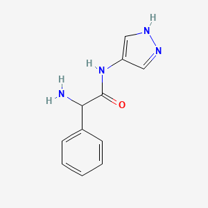 molecular formula C11H12N4O B13313451 2-amino-2-phenyl-N-(1H-pyrazol-4-yl)acetamide 