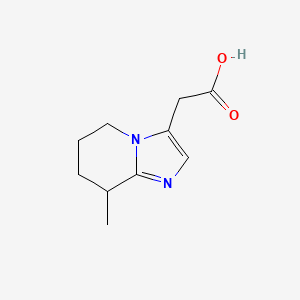 molecular formula C10H14N2O2 B13313467 2-{8-methyl-5H,6H,7H,8H-imidazo[1,2-a]pyridin-3-yl}acetic acid 