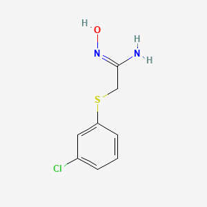 molecular formula C8H9ClN2OS B13313477 2-[(3-Chlorophenyl)sulfanyl]-N'-hydroxyethanimidamide 