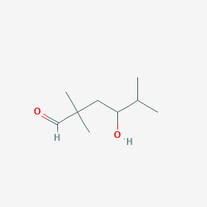 molecular formula C9H18O2 B13313489 4-Hydroxy-2,2,5-trimethylhexanal 