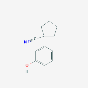 molecular formula C12H13NO B13313505 1-(3-Hydroxyphenyl)cyclopentane-1-carbonitrile 