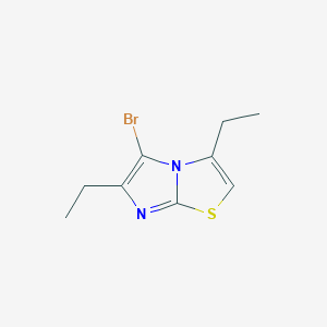 molecular formula C9H11BrN2S B13313523 5-Bromo-3,6-diethylimidazo[2,1-b][1,3]thiazole 