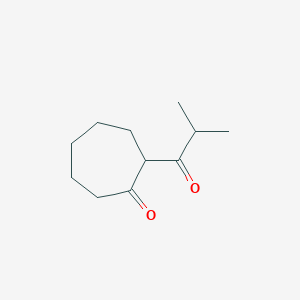 molecular formula C11H18O2 B13313548 2-(2-Methylpropanoyl)cycloheptan-1-one 