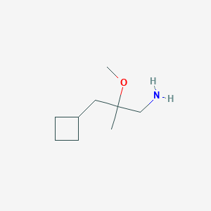 molecular formula C9H19NO B13313553 2-(Cyclobutylmethyl)-2-methoxypropan-1-amine 