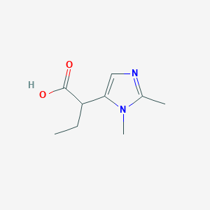 molecular formula C9H14N2O2 B13313570 2-(1,2-Dimethyl-1H-imidazol-5-yl)butanoic acid 