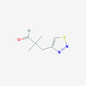 molecular formula C7H10N2OS B13313599 2,2-Dimethyl-3-(1,2,3-thiadiazol-4-yl)propanal 