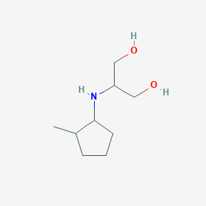 molecular formula C9H19NO2 B13313606 2-[(2-Methylcyclopentyl)amino]propane-1,3-diol 