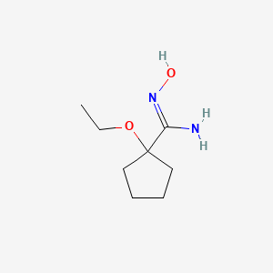 molecular formula C8H16N2O2 B13313607 1-Ethoxy-N'-hydroxycyclopentane-1-carboximidamide 