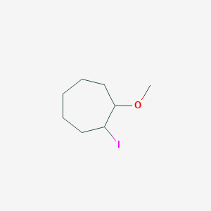 molecular formula C8H15IO B13313627 1-Iodo-2-methoxycycloheptane 