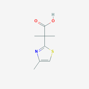 molecular formula C8H11NO2S B13313637 2-Methyl-2-(4-methyl-1,3-thiazol-2-yl)propanoic acid 