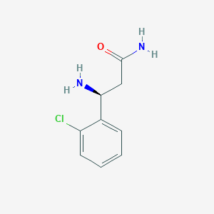 molecular formula C9H11ClN2O B13313645 (3S)-3-amino-3-(2-chlorophenyl)propanamide 