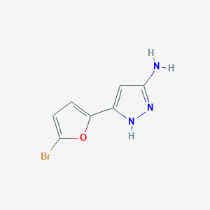 molecular formula C7H6BrN3O B13313701 3-(5-Bromofuran-2-YL)-1H-pyrazol-5-amine CAS No. 1028843-03-9