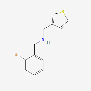 molecular formula C12H12BrNS B13313710 [(2-Bromophenyl)methyl](thiophen-3-ylmethyl)amine 