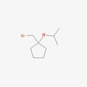 molecular formula C9H17BrO B13313712 1-(Bromomethyl)-1-(propan-2-yloxy)cyclopentane 