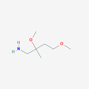 molecular formula C7H17NO2 B13313723 2,4-Dimethoxy-2-methylbutan-1-amine 