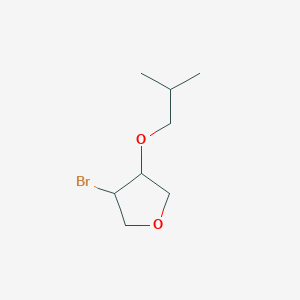 molecular formula C8H15BrO2 B13313777 3-Bromo-4-(2-methylpropoxy)oxolane 