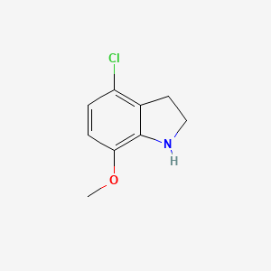 molecular formula C9H10ClNO B13313790 4-chloro-7-methoxy-2,3-dihydro-1H-indole 