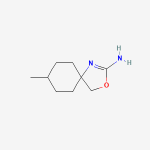 molecular formula C9H16N2O B13313800 8-Methyl-3-oxa-1-azaspiro[4.5]dec-1-en-2-amine 