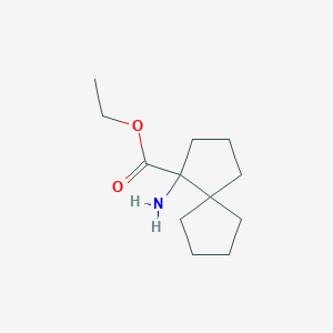 molecular formula C12H21NO2 B13313806 Ethyl 1-aminospiro[4.4]nonane-1-carboxylate 