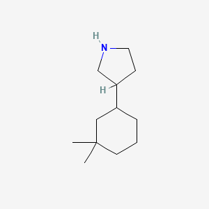 molecular formula C12H23N B13313821 3-(3,3-Dimethylcyclohexyl)pyrrolidine 