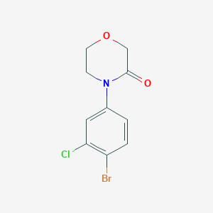 molecular formula C10H9BrClNO2 B13313836 4-(4-Bromo-3-chloro-phenyl)-morpholin-3-one 