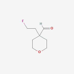 molecular formula C8H13FO2 B13313842 4-(2-Fluoroethyl)oxane-4-carbaldehyde 