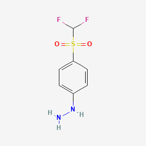 molecular formula C7H8F2N2O2S B1331387 {4-[(二氟甲基)磺酰基]苯基}肼 CAS No. 4837-28-9
