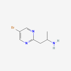 molecular formula C7H10BrN3 B13313895 1-(5-Bromopyrimidin-2-yl)propan-2-amine 