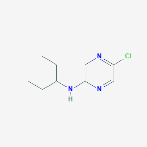 molecular formula C9H14ClN3 B13313910 5-Chloro-N-(pentan-3-yl)pyrazin-2-amine 