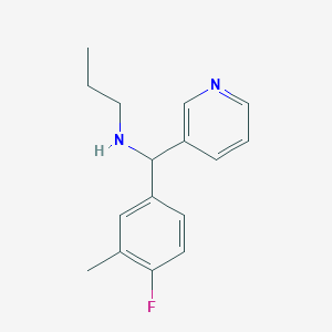 molecular formula C16H19FN2 B13313916 [(4-Fluoro-3-methylphenyl)(pyridin-3-yl)methyl](propyl)amine 