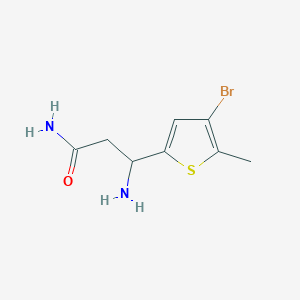 molecular formula C8H11BrN2OS B13313932 3-Amino-3-(4-bromo-5-methylthiophen-2-yl)propanamide 