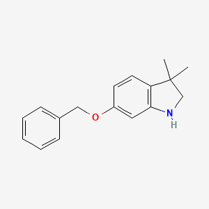 molecular formula C17H19NO B13313951 6-(Benzyloxy)-3,3-dimethyl-2,3-dihydro-1H-indole 