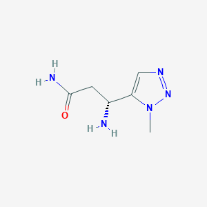 molecular formula C6H11N5O B13313967 (3R)-3-Amino-3-(1-methyl-1H-1,2,3-triazol-5-yl)propanamide 