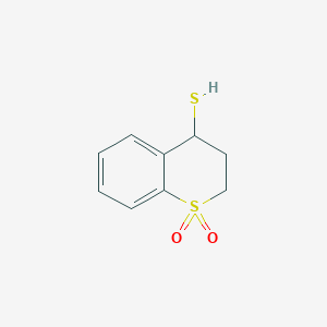 molecular formula C9H10O2S2 B13313975 4-Sulfanyl-3,4-dihydro-2H-1lambda6-benzothiopyran-1,1-dione 