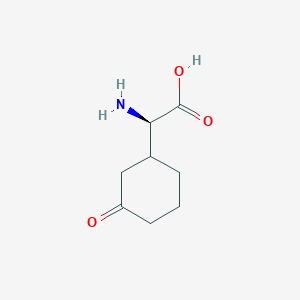 molecular formula C8H13NO3 B13313981 (2R)-2-Amino-2-(3-oxocyclohexyl)acetic acid 