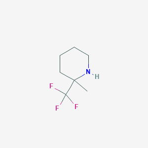 molecular formula C7H12F3N B13313983 2-Methyl-2-(trifluoromethyl)piperidine 