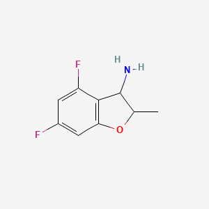 molecular formula C9H9F2NO B13313989 4,6-Difluoro-2-methyl-2,3-dihydro-1-benzofuran-3-amine 